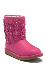 UGG Australia Youth Classic Short II Petal Pull-On Suede Leather Boots Shoes 5 6