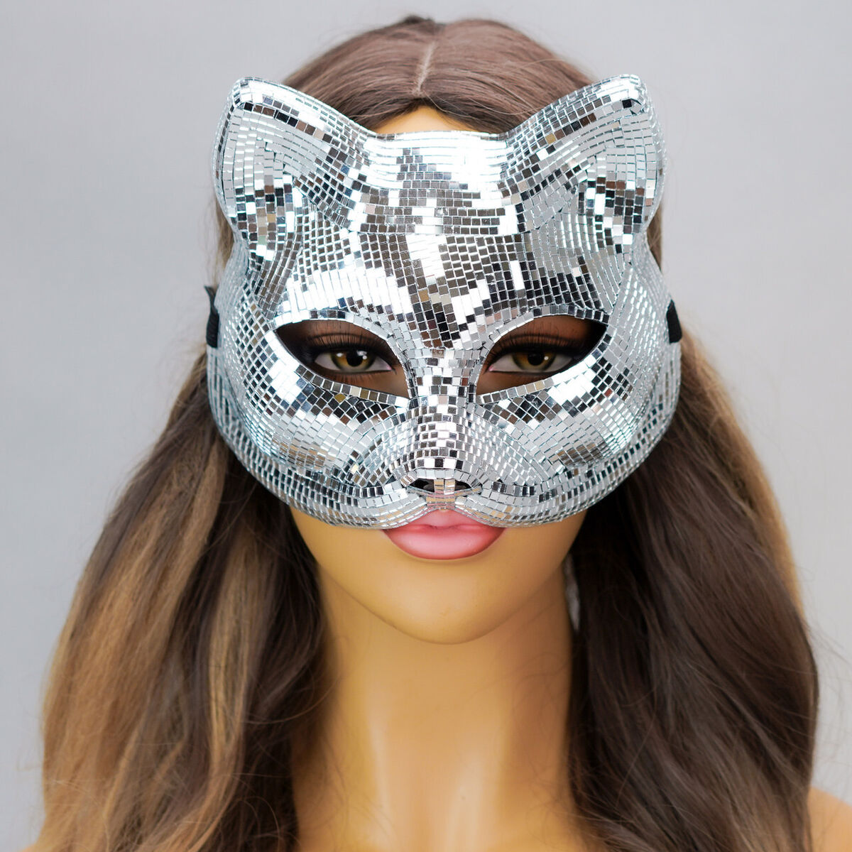 Silver Jewelled Robot Mask Adult Masquerade Silver Jewelled Robot Mask Adult Masquerade