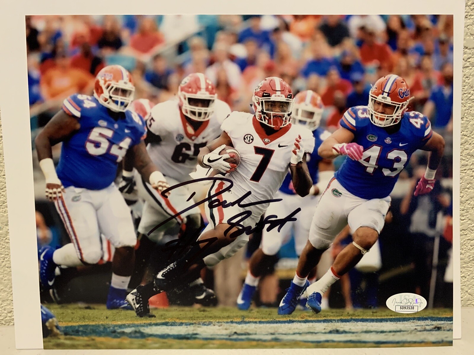 D'Andre Swift Autographed Signed Georgia Bulldogs 8x10 Photo JSA 