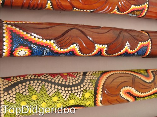 47"\120cm SCHILDKRÖTE HANDGESCHNITZT PUNKT BEMALT Aborigines Digeridoo Didjeridu Degeridu - Bild 7 von 12