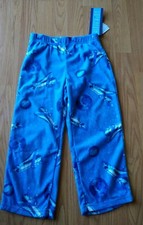 KOMAR KIDS Boys Pajamas Fleece Pants XS 4/5 Outer Space Earth Blue NEW NWT