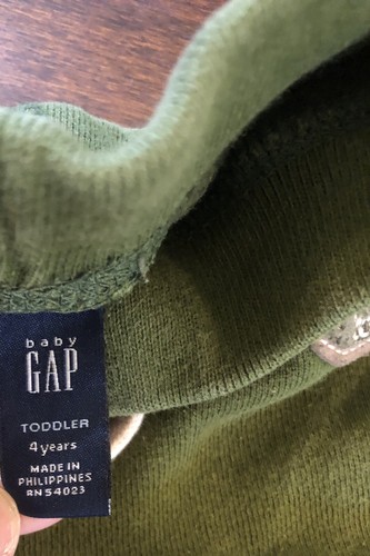 Boys Athletic Pants GAP size 4 Green Cotton Pants Used - Picture 3 of 4