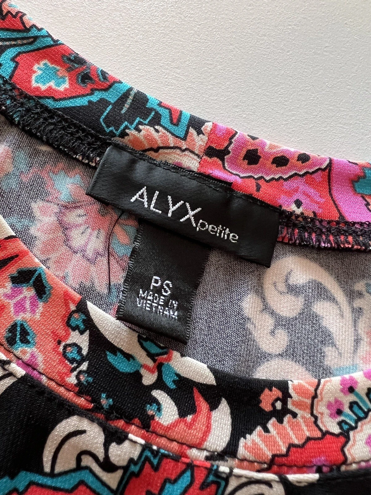 ALYX Vestito Donna Taglia Small Petite SP Senza Maniche Cambio Paisley Tasche Mini