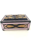 Vintage Handcrafted Tiffany-Style Stained Glass Keepsake Box