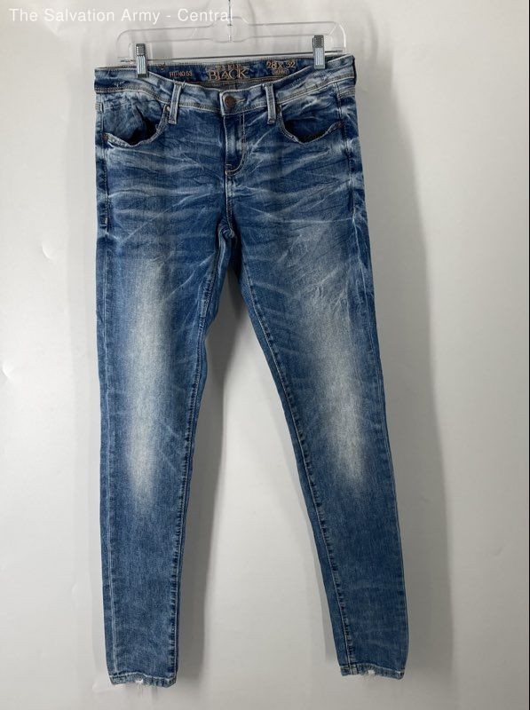 Buckle Black Womens Blue Cotton Blend Coin Pocket Denim Skinny Jeans Size 28X32