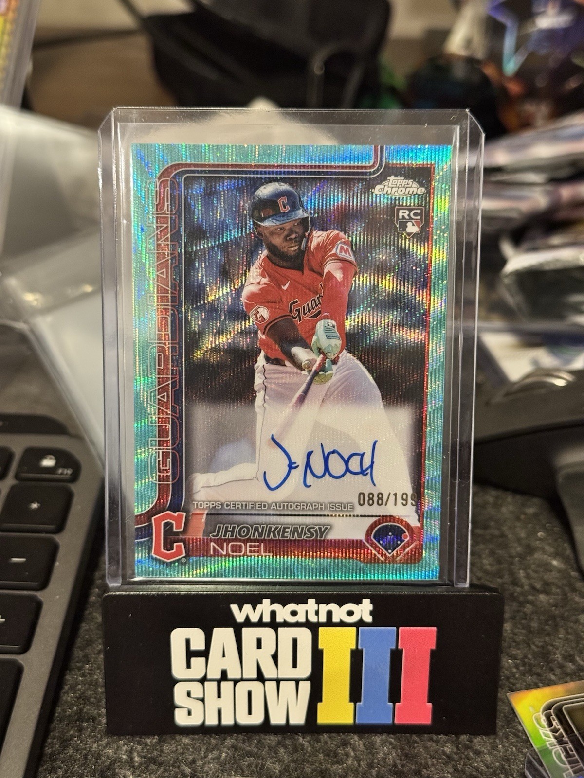 JHONKENSY NOEL 2025 TOPPS CHROME ROOKIE AQUA WAVE RA-JN RC AUTO /199