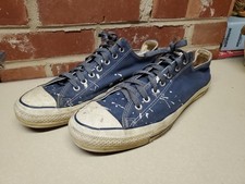 Vtg 90  s Converse Chuck Chuckies Low Blue Made USA Men  s Size 11.5 Distressed