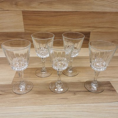 5er Set Vintage Französische Luminarc Victoria Weingläser - 155ml