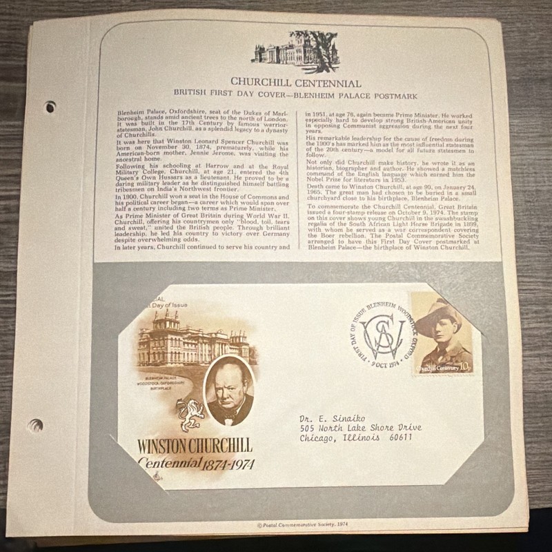Great Britain Winston Churchill Centennial First Day Cover Blenheim Palace 10p