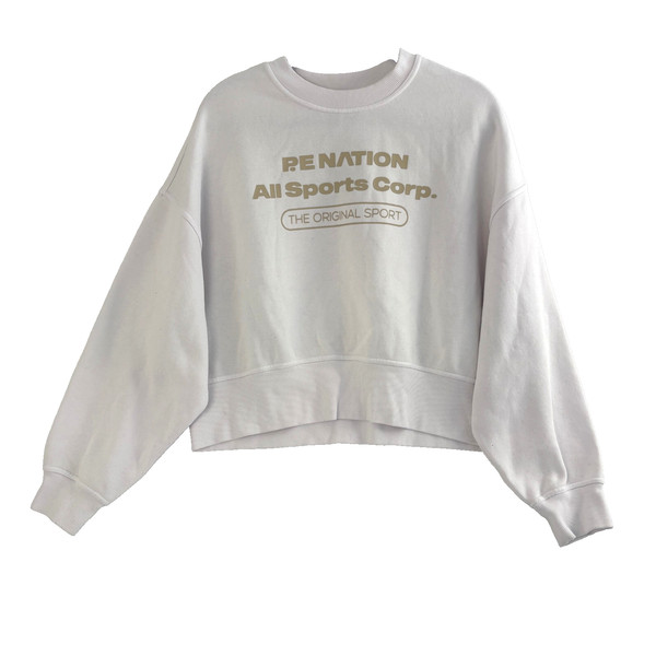 P.E Nation All Sports Corp The Original Sport White Cropped Sweatshirt Women's M
