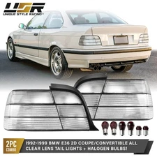 OE Frosted Clear Tail Lights w/ Bulbs L+R For 92-99 BMW E36 3 Series 2Door Coupe