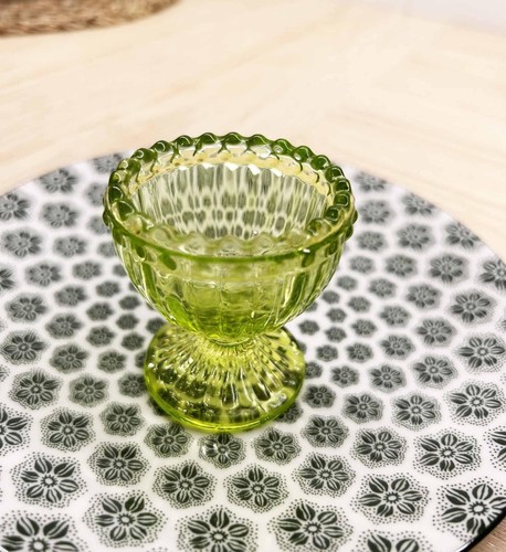 Green Glass Easter Egg Cup for Soft or Hard Boiled Holder - Set of - Picture 6 of 8