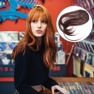 Clip de mode en frange de cheveux / franges / extensions de cheveux (brun foncé) - Photo 1/4
