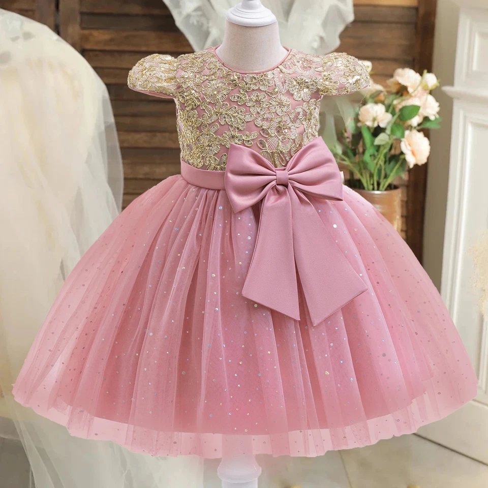 Summer Flower Girls Dress Birthday Prom Gown Luxury Princess Christmas Costume - Image 2 of 4