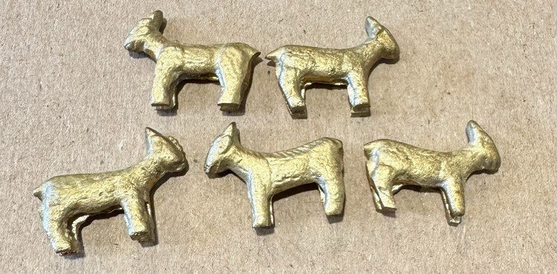 Miniature Brass Lucky Goats Amulet, Wealth, Talisman, Charms - Year Of The Goat