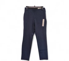 NWT A New Day Skinny Ankle Stretch High Rise Side Zip Navy Stripe Women’s 16