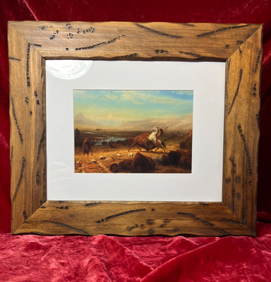 #ad #ad Last of the Buffalo Bierstadt Western Art Print American Indian Framed Matted $79.00