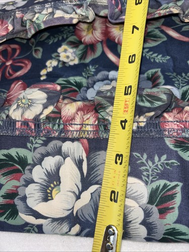 Vintage Longaberger Basket Fabric Liner Blue Floral Lg Rectangle 17”x 11”x 5” - Picture 7 of 13