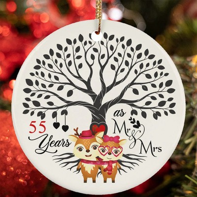 55th Wedding Anniversary Ornament Deer Couple 55 Year As Mr & Mrs Christmas Gift