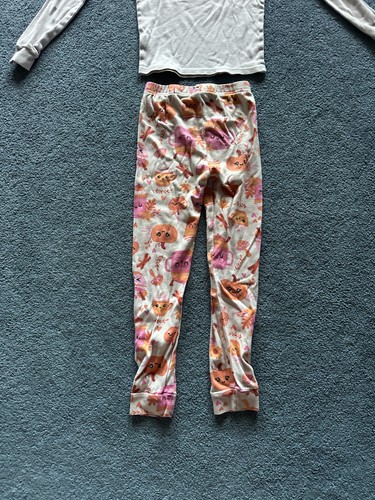 PJ Place Dziewczęca Biało-pomarańczowa Koszula i spodnie z długim rękawem Jesień Piżama Zestaw Rozmiar 6 - Zdjęcie 8 z 8