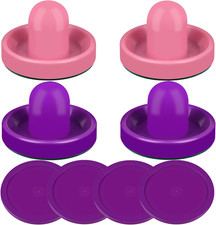 Air Hockey Pushers and Red Air Hockey Pucks, Goal Handles Paddles Replacement Ac