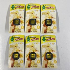 LOT x6 LITTLE TREES Vent Liquid GOLDEN VANILLA Car Auto Truck Air Freshener