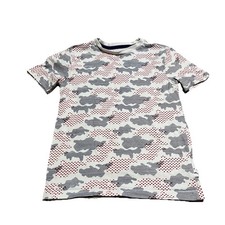 Tommy Bahama Camo Red White Blue Geometric Short Sleeve Shirt Boys Size 5/6