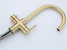 WRAS Brushed Gold 4 in1 Instant Boiling Water Tap Kitchen Hot Water Tap,Tap Only