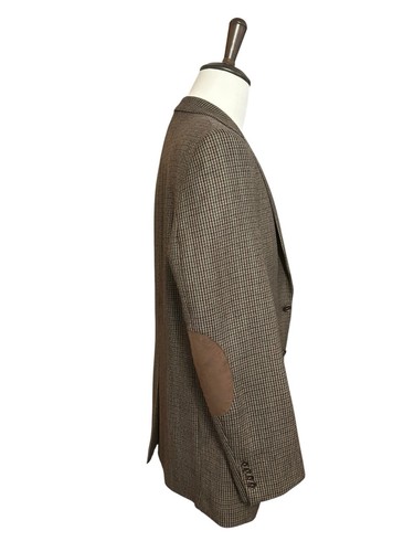 Abrigo deportivo de lana vintage Lauren Ralph Lauren para hombre 42L parche en el codo marrón a cuadros - Imagen 6 de 17