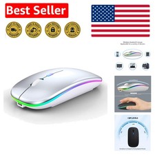 Dual Mode Wireless Mouse with LED Breathing Light   Perfect for Laptop  Tablet
