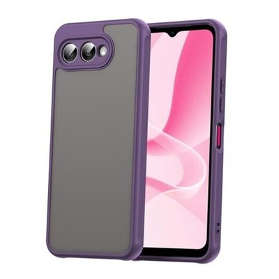 Compatible for T-Mobile Revvl 8 Case, PC Back + Soft TPU Bumper Camera Purple