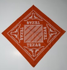 Vintage Rare Texas Longhorns Bandana Head Wrap Orange White