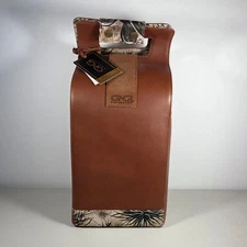 GameGuard Signature Collection 4 Wine Bottle Carrier Premium Leather Ltd Ed