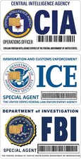 ICE CIA FBI Card Skin 3-Pack Federal Agency Vinyl Debit Credit Card Sticker Deca