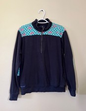 Simply Southern Womens Medium Navy Blue Quarter Zip Pullover Colorblock