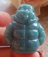 Video Certified Icy Green Natural A Jade jadeite Display Happy Buddha God 725796