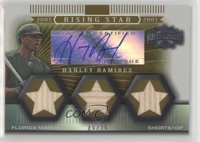 2007 Topps Triple Threads Rising Star Sepia 49/75 Hanley Ramirez #148 Auto 0r4