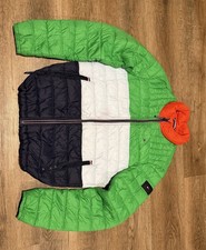 Tommy Hilfiger Packable Quilted Puffer Jacket Size S Green White Navy