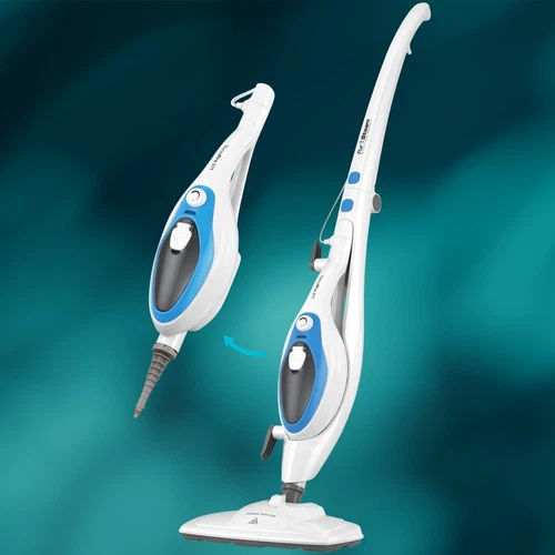 10-in-1 Steam Mop. Floor Steamer with Detergent Chamber and Detachable Handle.