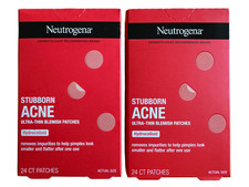 2-Pack Neutrogena Stubborn Acne Ultra-Thin Blemish Patches 24 Ct Each New Sealed