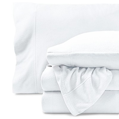 Plush Lightweight Split Head Flex King Sheet Set 4 Piece Set White