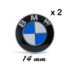 Lot 2 badge adhésif logo BMW 14mm Sticker aluminium clé autocollant emblème NEUF