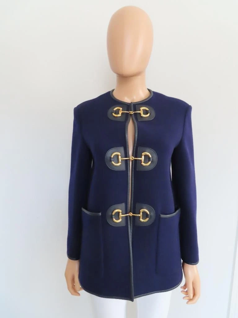 Cappotto Caban militare Gucci viola Horsebit Toggle taglia 38 US 2 $3.500