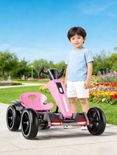 12V Electric Kids Pedal Go Kart Adjustable Seat Ride On Toy 3-6 Years Magenta