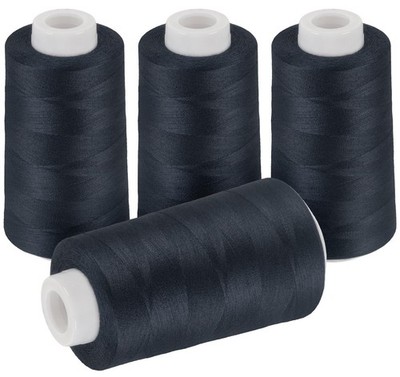4 Pack Navy Blue 3000 Yards Denim Thread for Serger Quilting Overlock