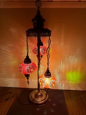 Turkish Floor Lamp, Moroccan Lighting, Mosaic Authentic Turkish Lantern, Asylove