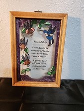FRIENDSHIP FRAMED STAIN GLASS SUN CATCHER