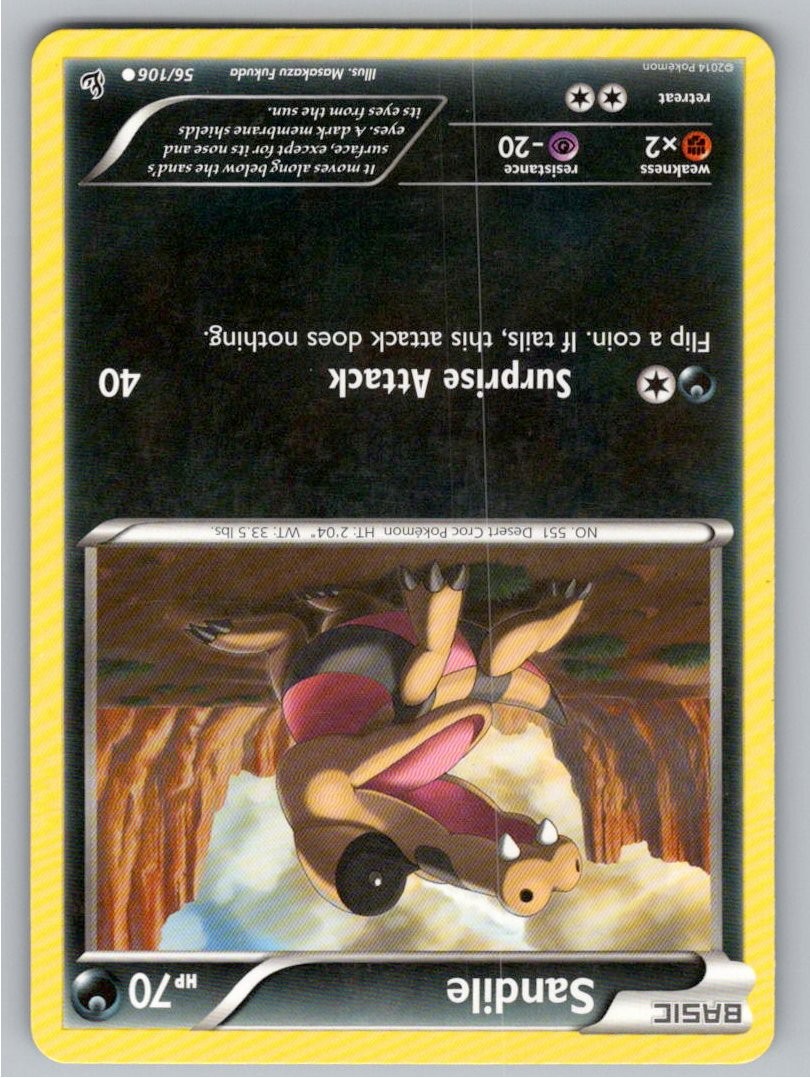 2014 POKEMON SANDILE FLASHFIRE 56/106 C NM A89145 FREE S&H