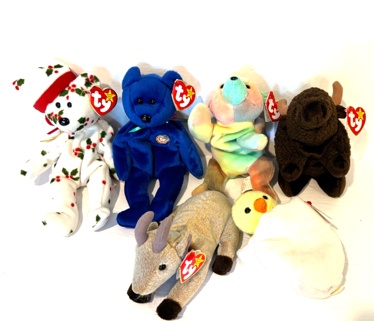 SIX Ty Beanie Babies 6” Stuffed Animal 1998 Babies 6 Beanies
