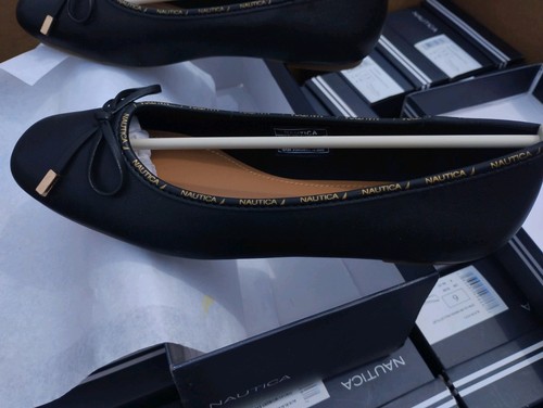NIB Nautica Alix Black Slip On Ballet Flats Women's Size 6 Bow Shoes (t6) - Picture 10 of 12